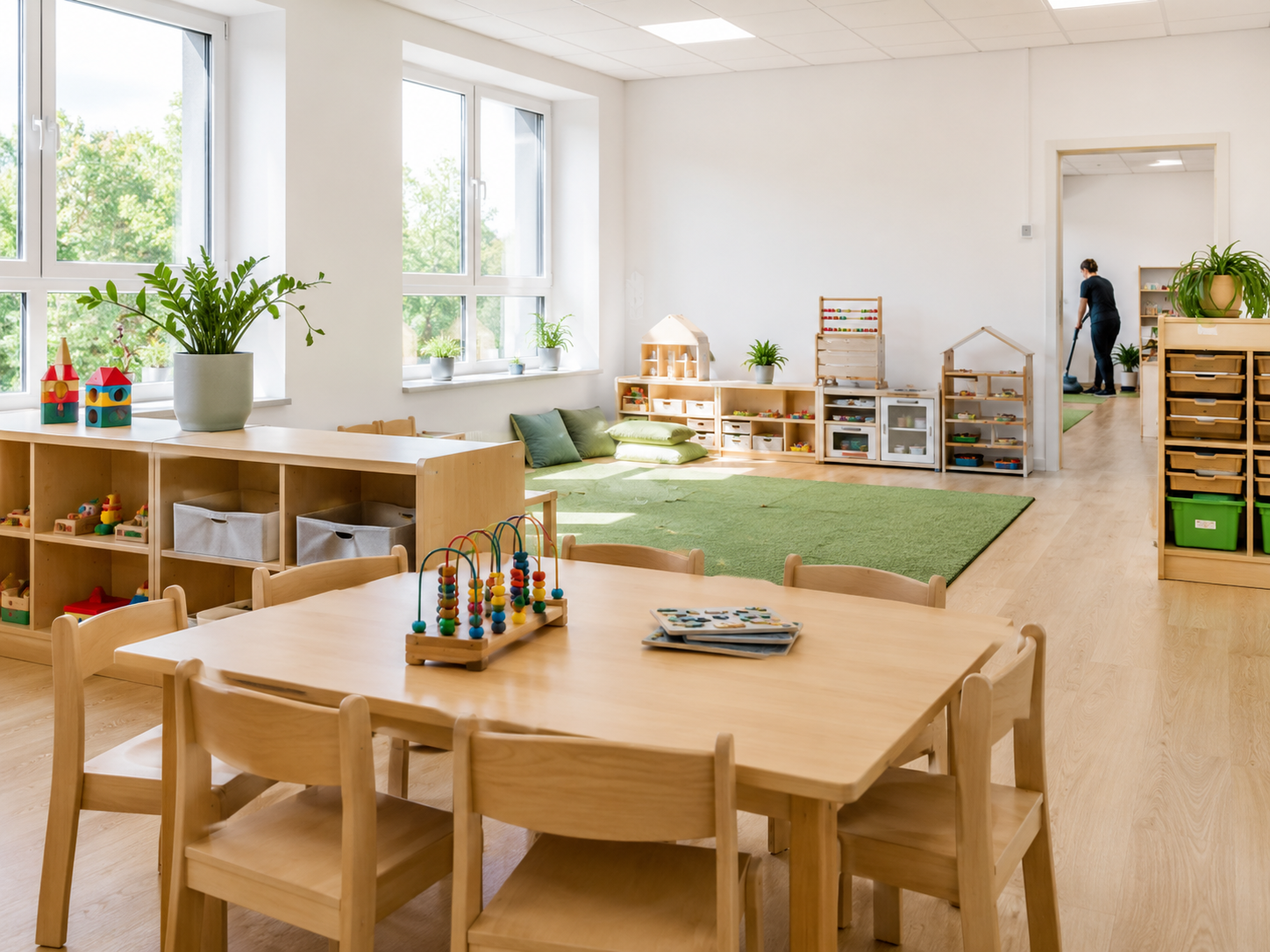 Linoleum-Beschichtung und Bodenpflege für Kitas